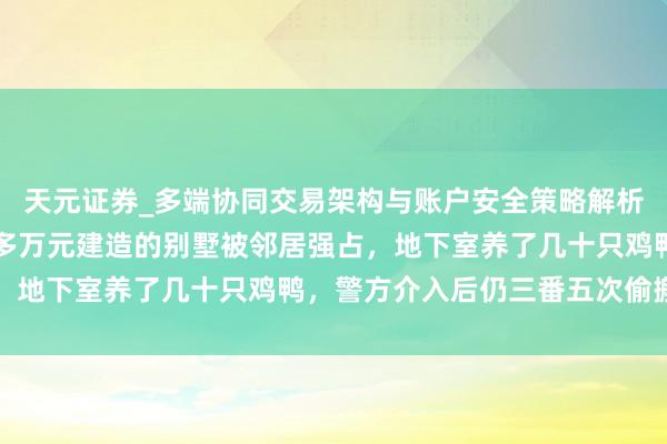 天元证券_多端协同交易架构与账户安全策略解析 离谱！男人耗资500多万元建造的别墅被邻居强占，地下室养了几十只鸡鸭，警方介入后仍三番五次偷搬东西