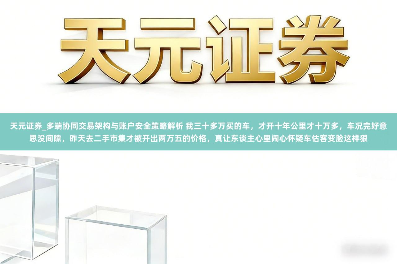 天元证券_多端协同交易架构与账户安全策略解析 我三十多万买的车，才开十年公里才十万多，车况完好意思没间隙，昨天去二手市集才被开出两万五的价格，真让东谈主心里闹心怀疑车估客变脸这样狠