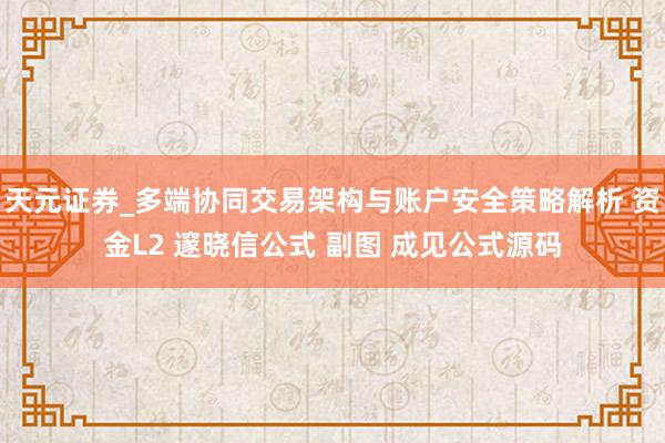 天元证券_多端协同交易架构与账户安全策略解析 资金L2 邃晓信公式 副图 成见公式源码