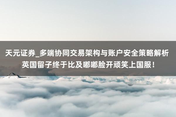 天元证券_多端协同交易架构与账户安全策略解析 英国留子终于比及嘟嘟脸开顽笑上国服！
